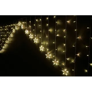 Vorhang 215 LED Warmweiß Star Sterne 3x1mt Außen Lichter Weihnachten Saison Dfh