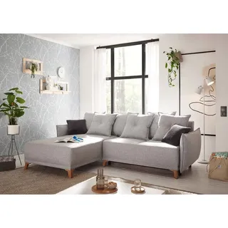 ed exciting design Ecksofa Anthrazit, Silberfarben /