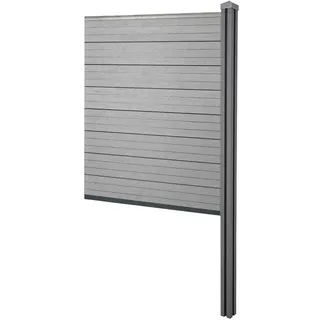 Mendler Windschutz 98 x 122 cm grau Aluminium
