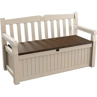 Eden Sitzbank für Balkon und Garten mit integrierter Aufbewahrung braun/beige 140 x 60 x 84 cm - 265 l