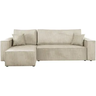 Mirjan24 Ecksofa Karl Cord , Naturfarben , Kunststoff , L-Form,L-Form , 244x145 cm , Wohnzimmer, Sofas & Couches, Wohnlandschaften, Ecksofas
