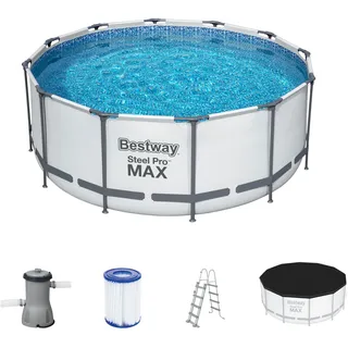 Bestway Framepool »Steel Pro Max«, (Set), 366x122 cm, grau