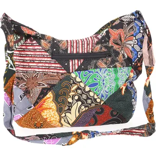 GURU SHOP Patchwork Batik Beutel, Sadhu Bag, Hippie Tasche, Schulterbeutel - Bunt/mix, Unisex - Erwachsene, 28x37x15 cm