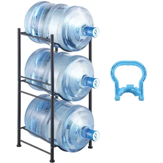 Vevor Wasserkrughalter mit 3 Flaschen, Wasserkrugregal für Küche, Büro, Wohnzimmer, Wasserflaschenhalter