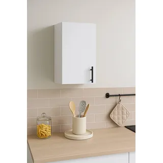 Dmora - Hängeschrank 1 Tür Este, Wandregal, Multifunktionshilfe-Schrank, 40x34 h59 cm, Weiß