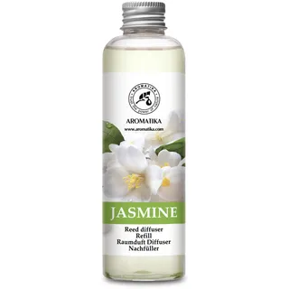 Raumduft Nachfüllflasche Jasmin 200ml - Nachfüller mit Naturreinem Ätherischen Jasmin Öl - Intensiv & Langanhaltend Aroma Natürlich - Aromatisieren der Innenraumluft fur Raum