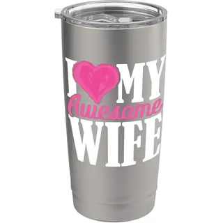 Valentinstag I Love my Awesome Wife Doppelwandiger Edelstahl-Thermobecher