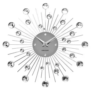 Karlsson - Wanduhr Sunburst Medium - Silber - Silber