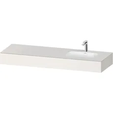 Duravit Qatego Einbauwaschtisch mit Konsole, 1600x550x170mm, Becken rechts, QA46940, Farbe: Weiß Supermatt