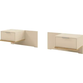Musterring Nachtschrank »Isabelle« Wird als Paar geliefert, Set bestehend aus 2 Konsolen, Unterboden in Eiche, B90 x H43 x T47 cm, beige