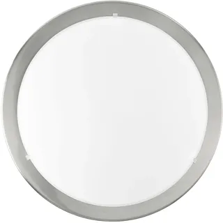 EGLO Planet 1 flammig rund grau, weißes satiniertes Glas