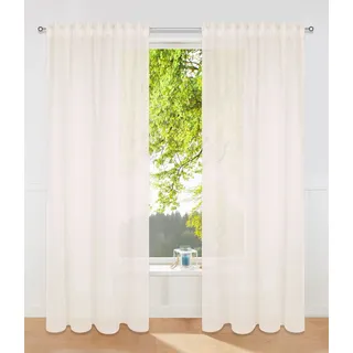 otto home Gardine »Dolly« Multifunktionsband 2 Stk. tlg. gewebt, Polyester, beige