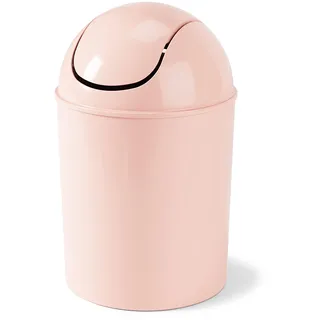 Umbra Mini-Mülleimer mit Schwingdeckel, kleiner Mülleimer für kompakte Räume unter Tischen und Theken, Miniatur-Mülleimer, abnehmbarer Deckel für Küche, Badezimmer, Schlafzimmer, Schlafsäle, Rosa