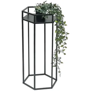 DanDiBo Blumenhocker Metall Schwarz 6eck 60 cm , 29x60x25 cm , Wohnzimmer, Wohnzimmertische, Blumenständer