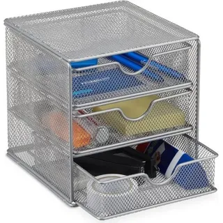 Schreibtisch-Organizer aus Metall mit 3 Fächern