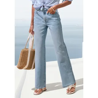 LASCANA Weite Jeans mit hohem Bund und 5-Pocket-Style, Wide-Leg Jeans, blau