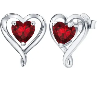 LAVUMO Ohrringe Silber 925 Echt 5A Zirkonia Herz Ohrstecker Geschenke für Frauen Freundin Mama Beste Freundin Mutter Oma zum Geburtstag Valentinstag Weihnachten Schmuck Damen