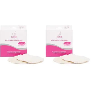Elanee Seide-Wolle-Stilleinlagen (2-lagig) – handwaschbare Stilleinlagen – schonend für stark beanspruchte Brustwarzen, 1 Paar (211-V1) (Packung mit 2)