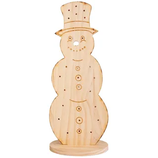 NÄVE Outdoor LED Weihnachtsdeko Holz Snowy 50 cm