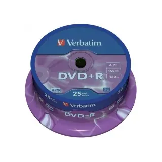 Verbatim DVD+R 4.7GB, 16x Spindel 25 St.