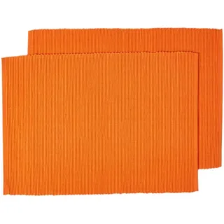 Homescapes Tischset orange im 2er-Set 33/50 cm, 100% Baumwolle , Orange , Textil , Uni , Rechteckig , 33x50 cm , Oeko-Tex® , Heimtextilien, Wohntextilien, Tischwäsche, Tischsets