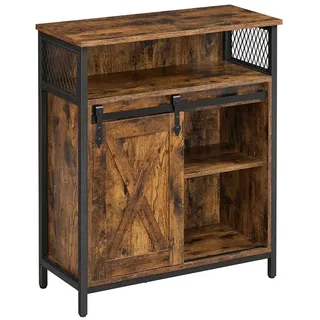VASAGLE Sideboard 70 x 80 x 30 cm Braun/Schwarz