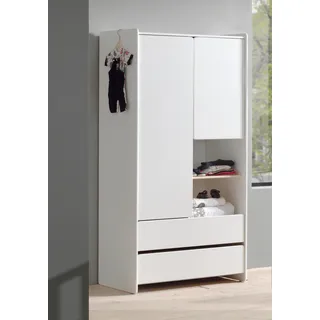 Vipack Kinderkleiderschrank Kiddy 180 x 55 cm MDF weiß lackiert Kiefer weiß