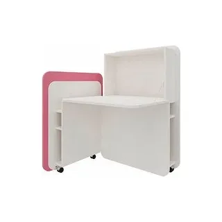 fm FLATup  Sekretär diamantweiß/ rose rechteckig, weiß 107,0 x 41,5 - 91,0 cm