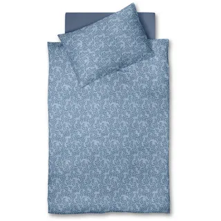 Fleuresse Bettwäsche , Petrol, Dunkelblau , Textil , Floral , 200x200 cm , pflegeleicht, bügelleicht , Heimtextilien, Bettwäsche & Leintücher, Bettwäsche, Makosatin-Bettwäsche