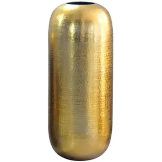 Mid.you Vase , Goldfarben , Metall , rund , 60 cm , handgemacht, zum Stellen , Dekoration, Vasen, Metallvasen