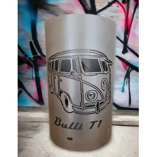 Tiko-Metalldesign Feuertonne / Feuerkorb mit Motiv " Bulli "