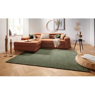 HANSE HOME Supersoft Kurzflor, Wohnzimmer-Teppich Modern, Einfarbig, Wohnzimmer, Küche Flur oder Schlafzimmer, Moosgrün 160x230 cm