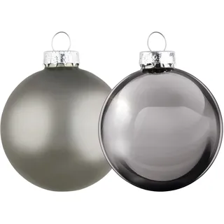 Arti Casa Weihnachtskugeln Silber – Weihnachtskugel-Set Glas 6 Stück – Weihnachtsdekoration für drinnen – Weihnachtsdekoration ∅ 8cm