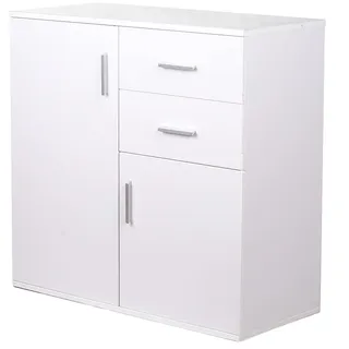 Bakaji Sideboard 2 Türen 2 Schubladen Weiß