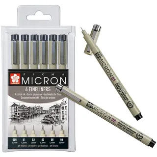 Sakura Pigma Micron schwarz, 6