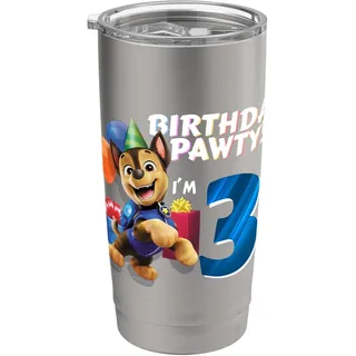 Offizielles Paw Patrol Chase Birthday Party I'm 3 Doppelwandiger Edelstahl-Thermobecher