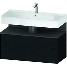 Duravit Qatego Waschtischunterbau, 1 Auszug und 1 Schublade, 990x470x590mm, Nische Graphit Matt, QA4395049, Farbe: Eiche Schwarz/mit Nischenbeleuchtung