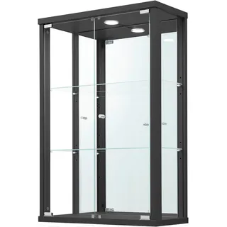 fif möbel Vitrine »OPTIMA«, Hängevitrine/Glasvitrine 2x Glastür,perfekt für Sammler,Sammlervitrine, schwarz