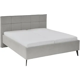 Meise Möbel meise.möbel Polsterbett Paulo 160 x 200 cm Stoff Grau Hellgrau