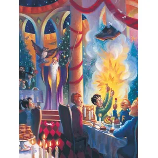 New York Puzzle Company Harry Potter Puzzle Weihnachten Hogwarts 1000 Teile