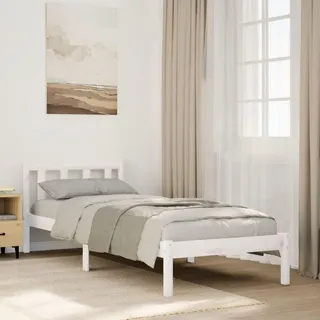 vidaXL Massivholzbett 100 x 220 cm Weiß