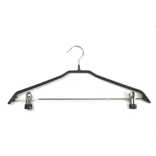 Ordinett 2er Set Metall Kleiderbügel mit Clips | Ideal für Hosen und Gummi | L 44 cm