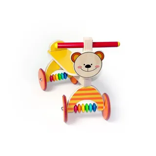 Holzspielzeug Rutscher Teddy gelb BxLxH 410x190x340mm NEU Holzrutscher Fahrzeug