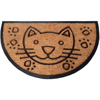 SF Klassische Fußmatte Bombay 45 x 75 cm Halbrund Katze Natur Kokosfaser Natur Robust
