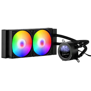 Vevor CPU-Flüssigkeitskühler, AIO-CPU-Wasserkühler – 120-mm-PWN-Lüfter & -Pumpe, PC-Wasserkühlung mit 5,3 cm LCD-Display & ARGB-Licht, für Intel 115X/1366/2011/1700/1200, AMD AM4/AM5