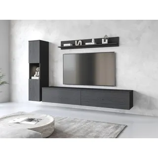 INOSIGN Wohnwand »PARIS«, (Komplett-Set, 3 St.), TV-Wand 220cm breite, grifflose Design, stehend und hängend montierbar