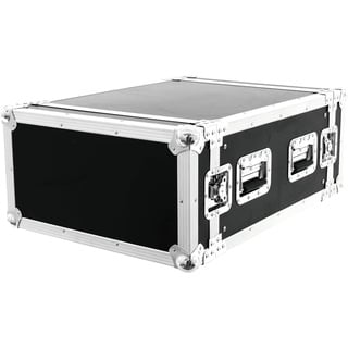 ROADINGER Verstärkerrack PR-2ST, 6HE, 57cm tief | Flightcase für 483-mm-Geräte (19") | mit mehrschichtig verleimtem Holz, schwarz laminiert