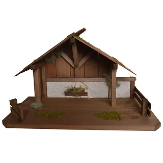 Alfred Kolbe Krippe »Krippenstall für 15 cm Figuren, Weihnachtsdeko« Echtholz, braun