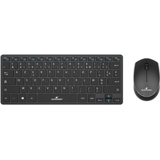 Bluestork - Mini-Pack – Pack Tastatur & Maus kabellos kompakt – kabellos mit Smart Dongle 2,4 GHz – ultradünnes Design – ergonomisch – kompatibel mit Windows – AZERTY Schwarz