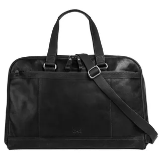 Reisetasche SANSIBAR, Damen, Gr. B/H/T: 50cm x 33cm x 20cm onesize, schwarz, Leder, leicht glänzend, unifarben, Taschen Reisetasche, echt Leder